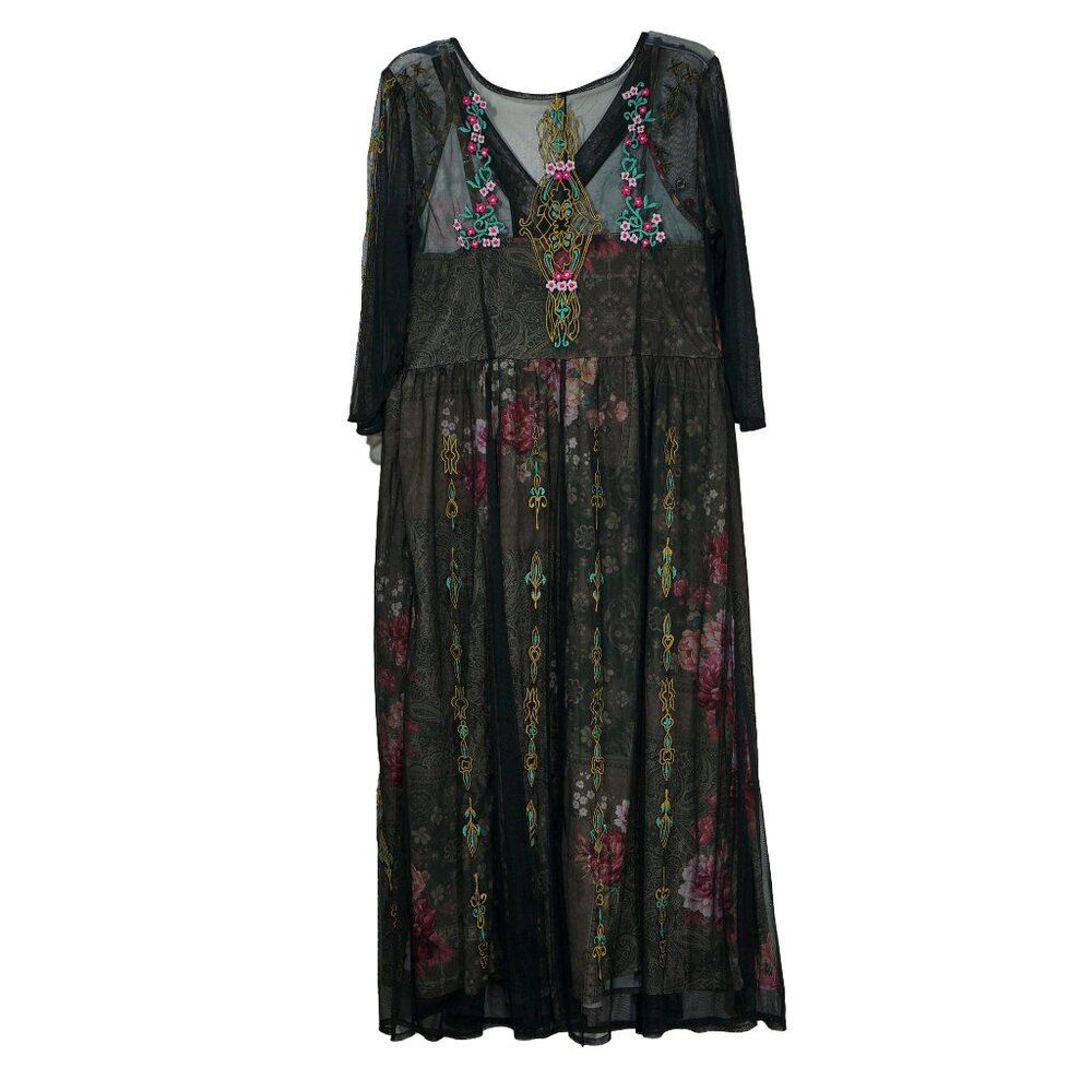 eshakti Black Floral Sheer V-Neck Maxi Dress - Picture 8 of 15